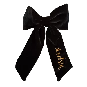 Black velvet bow